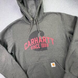 Carhartt Graphic Midweight Hoodie Pockets Men's Size Medium Loose Fit Work Chore